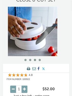 Pampered Chef Close & Cut Set - White